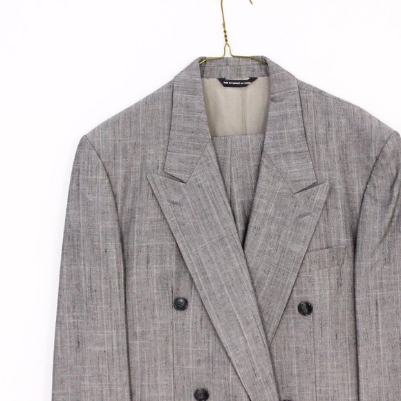 Moores Vintage Double-Breasted Grey Mixed Sport Jacket - Picture 2 of 4